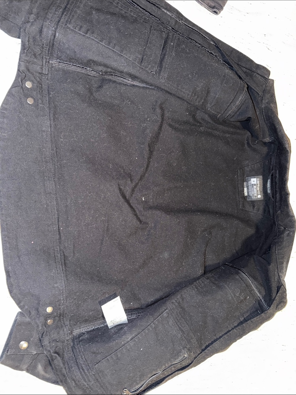 Carhartt Black Canvas Zip Jacket with Hood - Picture 6 of 7